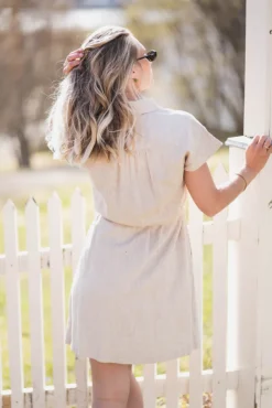Viana Ginia SS Shirt Dress Sand Melange
