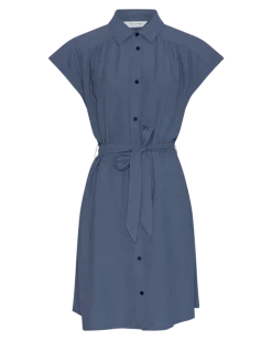 Viana Ginia SS Shirt Dress V Indigo Melange