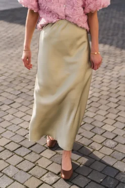Vicky Heavy Sateen Skirt Mint Green