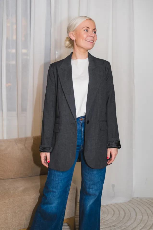 Vida Single Oversize Blazer Antracit