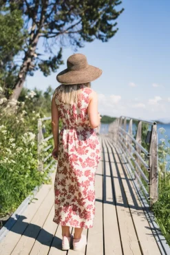 Vildana SL Dress Rhubarb Flower