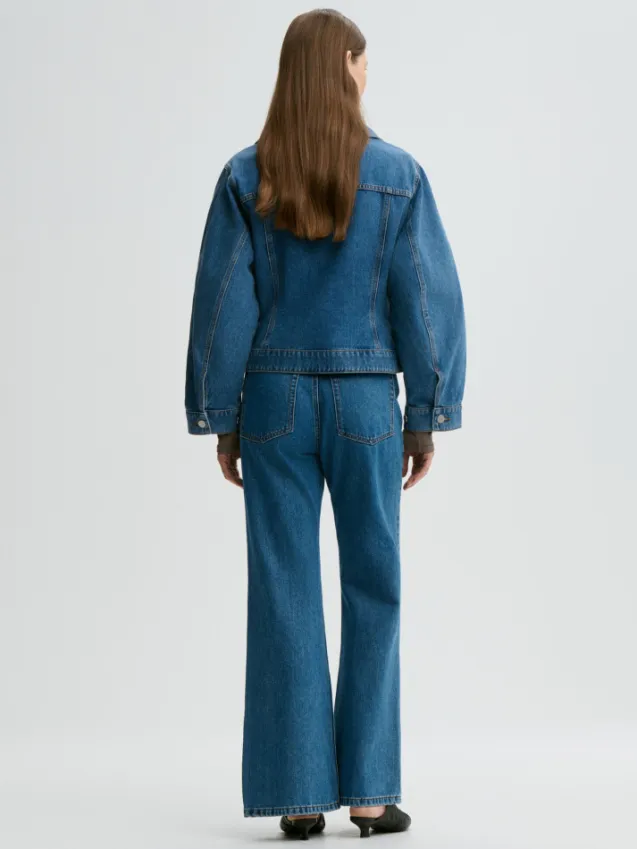 Villies Denim Jacket Mid Denim Blue