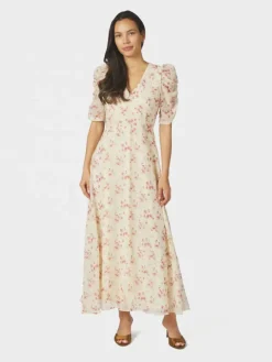 Vira Floral Dress Creme