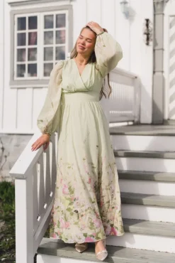 Viscose V-Neck Dress Growing Garden