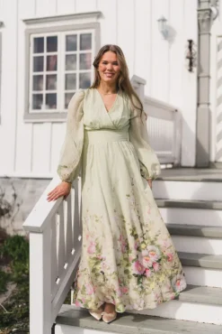 Viscose V-Neck Dress Growing Garden