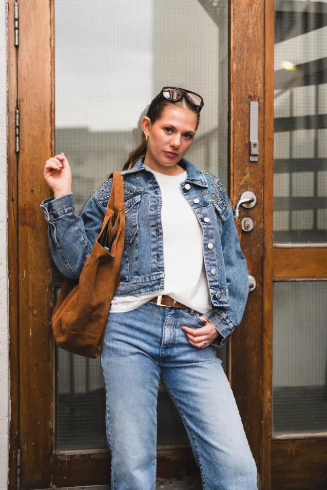 Vision LS Denim EMB Jacket Light Blue Denim