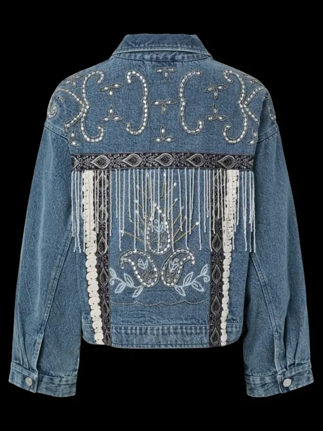 Vision LS Denim EMB Jacket Light Blue Denim