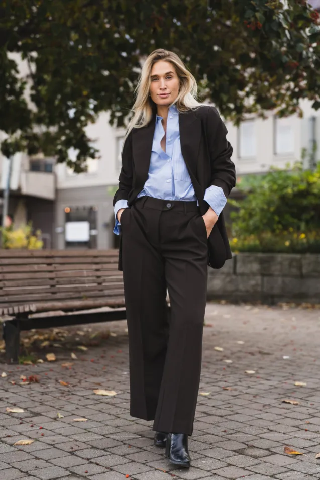 Vola Wide Pant Dark Brown