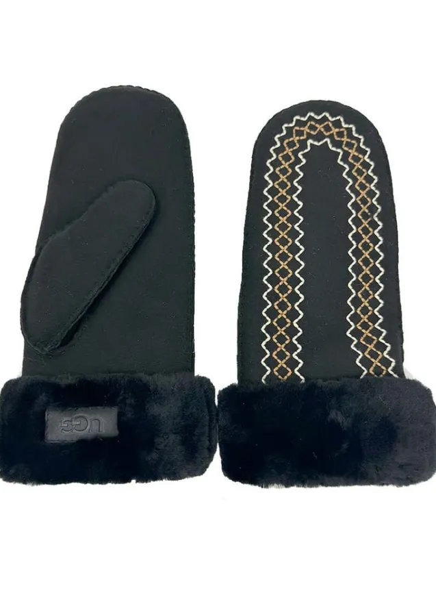 W Atherson Embroidered Mitten Black