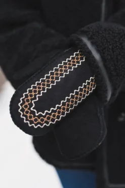 W Atherson Embroidered Mitten Black