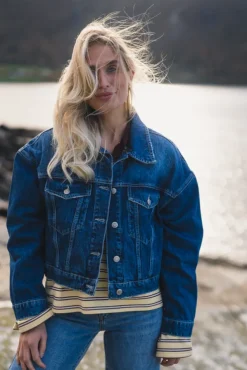 W Cropped Denim Jacket Blue
