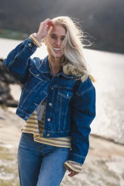 W Cropped Denim Jacket Blue