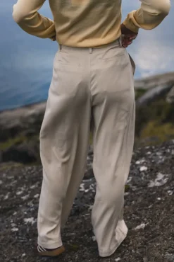 Wide Linen Trousers Ecru