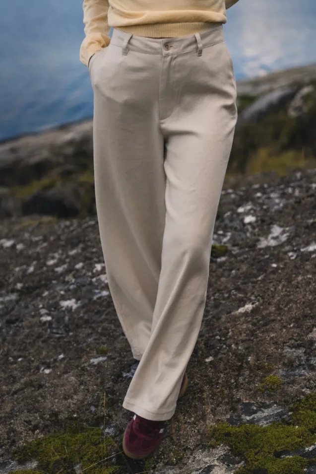 Wide Linen Trousers Ecru