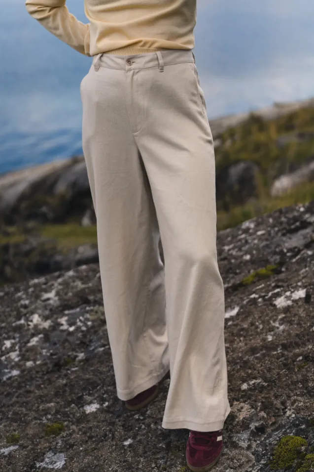 Wide Linen Trousers Ecru