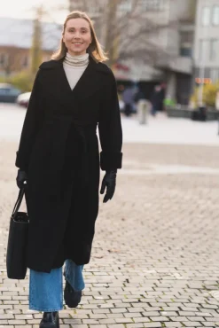 Wool Coat Long Black