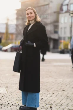 Wool Coat Long Black