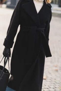 Wool Coat Long Black