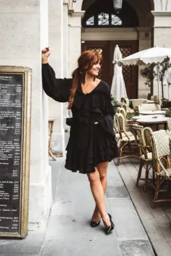 Wow Party Frill Dress Black