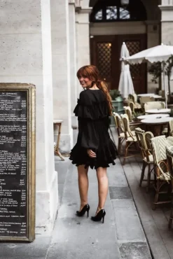 Wow Party Frill Dress Black