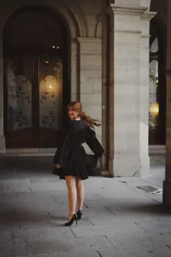 Wow Party Frill Dress Black