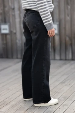 W Wide Jeans Black Washed