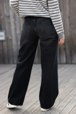 W Wide Jeans Black Washed