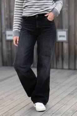 W Wide Jeans Black Washed