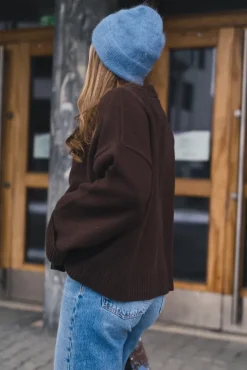 W. Wool Wide Cardigan Dark Brown