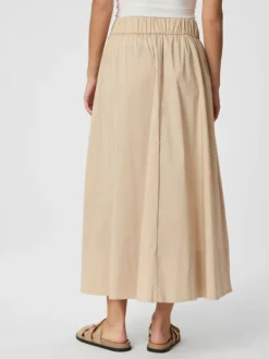 Yara Long Poplin Skirt Dark Sand