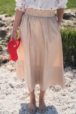 Yara Poplin Skirt Dark Sand