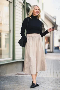 Yara Poplin Skirt Dark Sand
