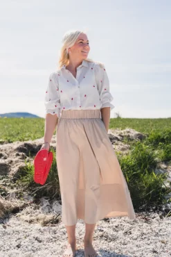 Yara Poplin Skirt Dark Sand