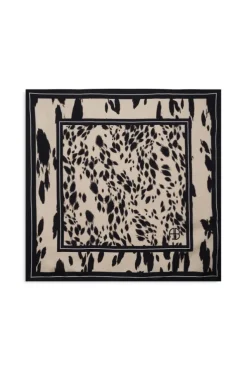 York Scarf Leopard Pearl White Ecru