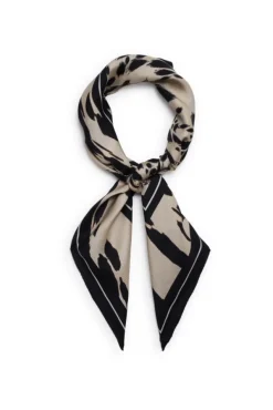 York Scarf Leopard Pearl White Ecru