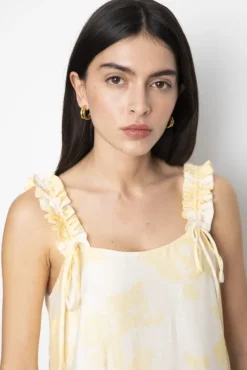 Zaha Dress Yellow Floral Print