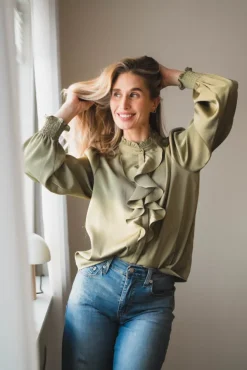 Zamola Blouse Dusty Army