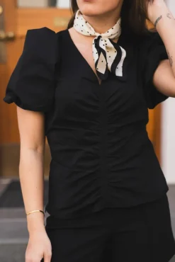 Zaria Poplin Blouse Black