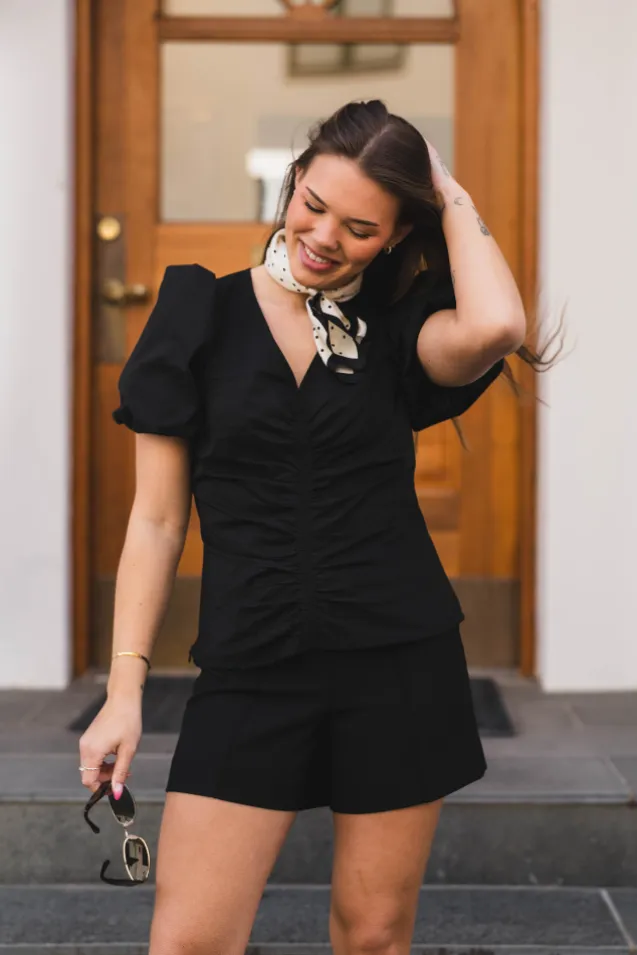 Zaria Poplin Blouse Black
