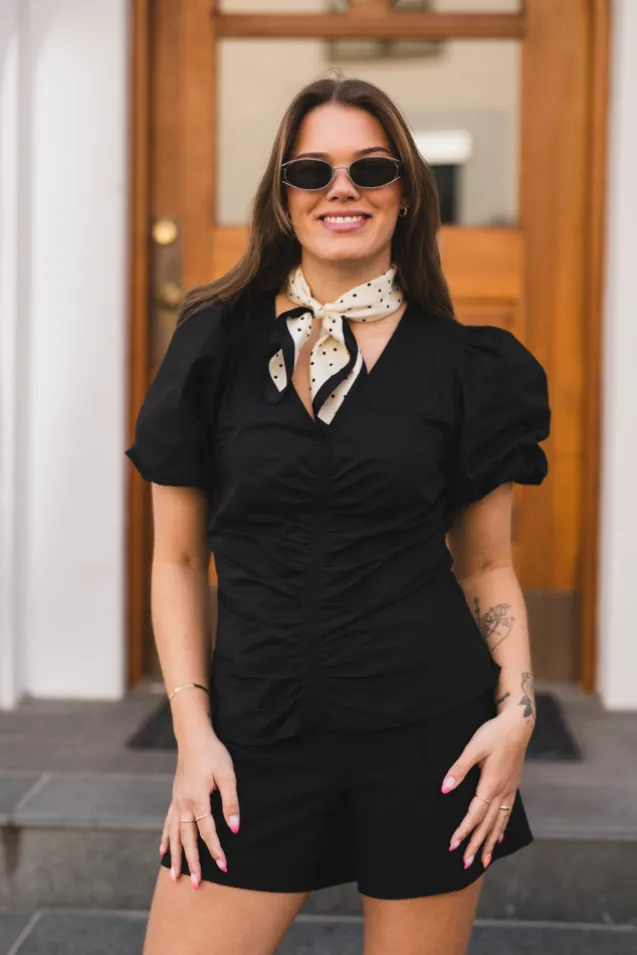 Zaria Poplin Blouse Black