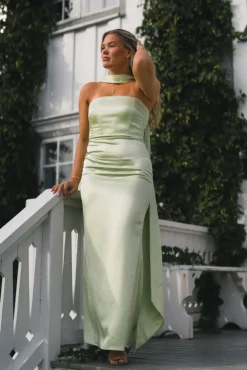 Zelda Scarf Detail Maxi Dress Pistachio