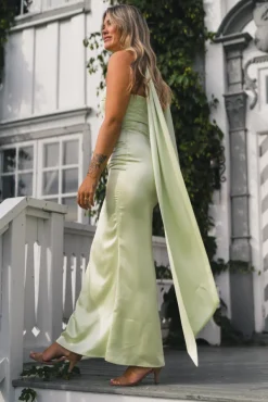 Zelda Scarf Detail Maxi Dress Pistachio