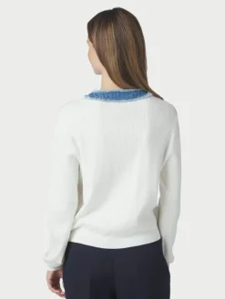 Zelma Knit Denim Cardigan Offwhite