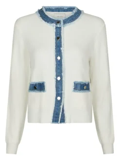 Zelma Knit Denim Cardigan Offwhite