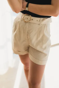 Zephyr Linen Shorts Straw