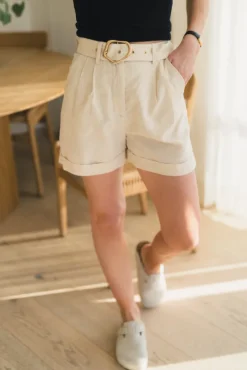 Zephyr Linen Shorts Straw