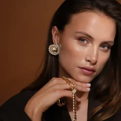Zia Earrings Gold Topaz Combo