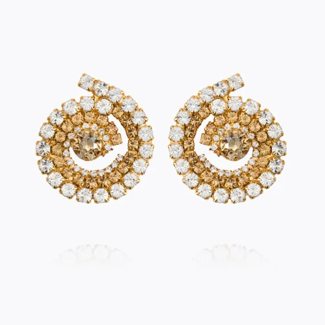 Zia Earrings Gold Topaz Combo