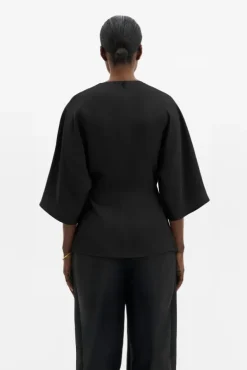 Zilla Brooch Detailed Blouse Black
